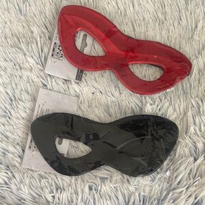 Red and Black Masquerade Masks Set of Two w/ Elastic Back